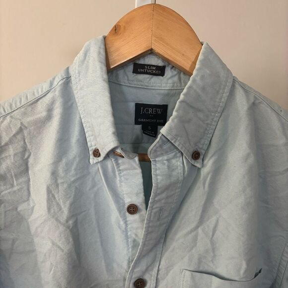 J CREW Light Blue Men's Shirt garment dye men’s small blue button down - Picture 4 of 5